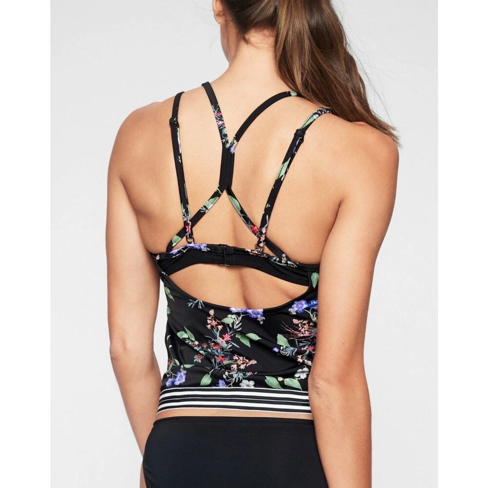 Athleta Gold Coast Floral Blousy Tankini Swim Top | 40D/DD - Picture 9 of 11